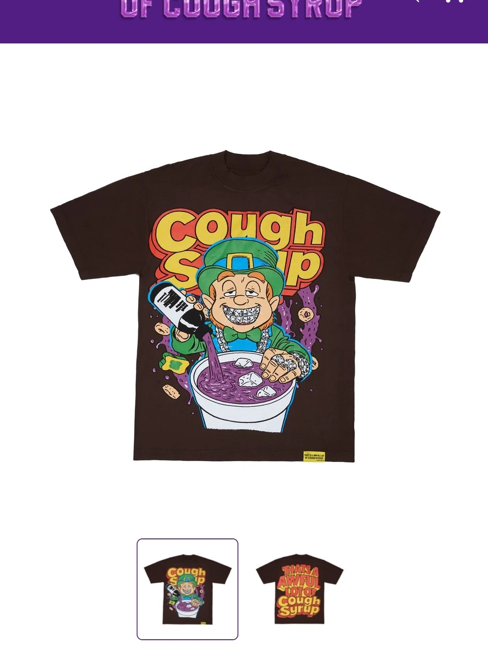 Authentic That's A Awful Lot Of Cough Syrup Lucky Charms T Shirt Xl Brand New